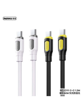 Remax USB 2.0 Cable USB-C male - USB-C 60W Μαύρο 1m (RC-C111)