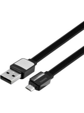 Remax Braided / Flat USB 2.0 to micro USB Cable Μαύρο 1m (RC-154M)