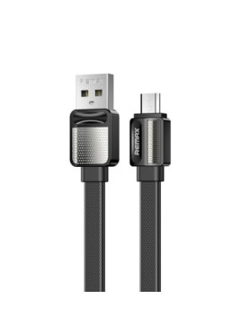 Remax Braided / Flat USB 2.0 to micro USB Cable Μαύρο 1m (RC-154M)