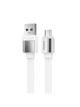 Remax Braided / Flat USB 2.0 to micro USB Cable Λευκό 1m (RC-154M White)