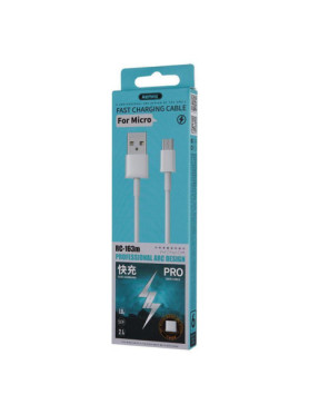 Remax RC-163M Regular USB 2.0 to micro USB Cable Λευκό 1m (RC-163M)