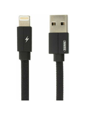 Remax Braided / Flat USB to Lightning Cable Μαύρο 2m (Kerolla)