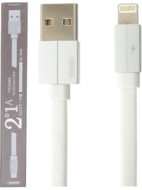 Remax Braided / Flat USB to Lightning Cable Λευκό 2m (Kerolla)