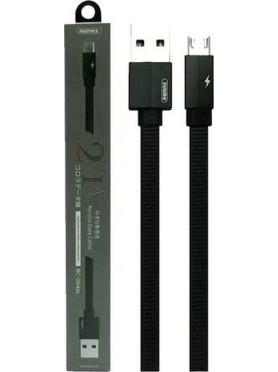 Remax Braided / Flat USB 2.0 to micro USB Cable Μαύρο 2m (Kerolla)