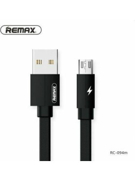 Remax Braided / Flat USB 2.0 to micro USB Cable Μαύρο 2m (Kerolla)