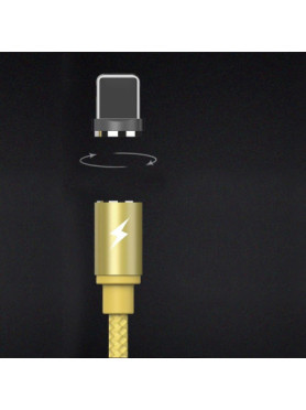 Remax Gravity RC-095a Braided / Magnetic USB 2.0 Cable USB-C male - USB-A Χρυσό 1m