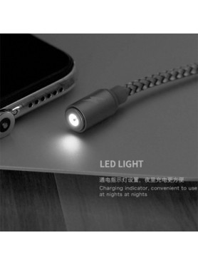 Remax Braided / Magnetic USB to Lightning Cable Μαύρο 1m (Gravity)