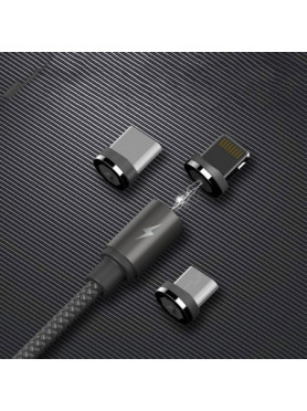 Remax Braided / Magnetic USB to Lightning Cable Μαύρο 1m (Gravity)