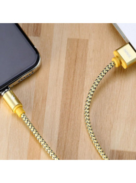 Remax Braided / Magnetic USB to Lightning Cable Χρυσό 1m (Gravity)