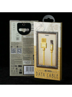 Remax Braided / Magnetic USB 2.0 to micro USB Cable Gold 1m (Gravity)