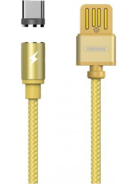 Remax Braided / Magnetic USB 2.0 to micro USB Cable Gold 1m (Gravity)