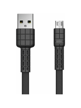 Remax Flat USB 2.0 to micro USB Cable Μαύρο 1m (Armor)
