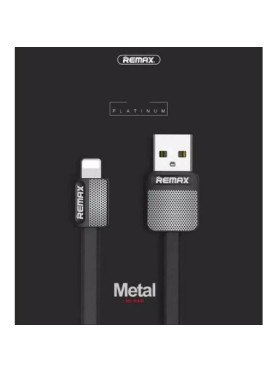 Remax Flat USB to Lightning Cable Μαύρο 1m (Platinum)