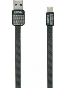 Remax Flat USB to Lightning Cable Μαύρο 1m (Platinum)