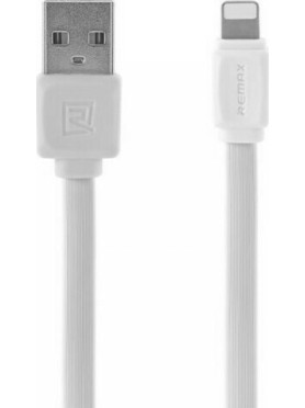 Remax Flat USB to Lightning Cable Λευκό 1m (Fast Safe)