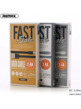 Remax Flat USB 2.0 to micro USB Cable Μαύρο 1m (Fast Safe)