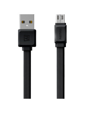 Remax Flat USB 2.0 to micro USB Cable Μαύρο 1m (Fast Safe)