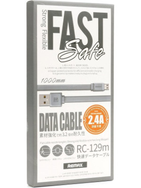 Remax Flat USB 3.0 to micro USB Cable Γκρι 1m (Fast Safe)