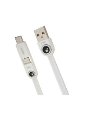 Remax Cutie RC-073th Flat USB to Lightning / Type-C Cable 2.1A Λευκό 1m