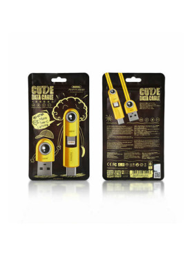 Remax Cutie RC-073th Flat USB to Lightning / Type-C Cable 2.1A Κίτρινο 1m