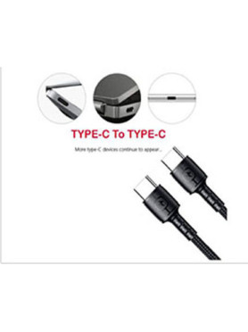 Awei CL-71T Braided USB 2.0 Cable USB-C male - USB-C male Μαύρο 1m