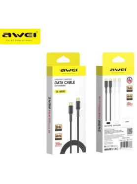 Awei USB 2.0 Cable USB-C male - USB-C 240W Μαύρο 1m