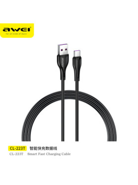 Awei CL-223T USB 2.0 Cable USB-C male - USB-A Λευκό 1m