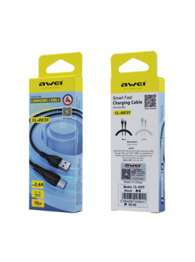 Awei CL-223T USB 2.0 Cable USB-C male - USB-A Λευκό 1m
