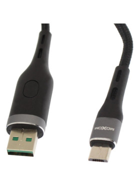 Moxom LED USB 2.0 to micro USB Cable Μαύρο 1m (MX-CB39)