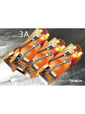 Moxom Flat USB-A to Lightning Cable Μαύρο 1m (MX-CB78)