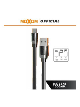 Moxom Flat USB-A to Lightning Cable Μαύρο 1m (MX-CB78)