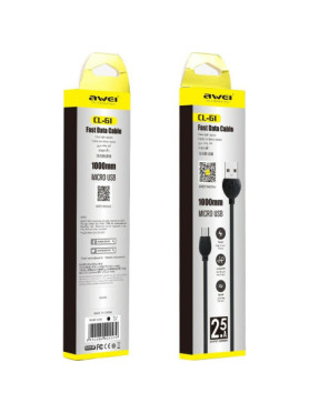 Awei Regular USB 2.0 to micro USB Cable Λευκό 1m (CL-61)