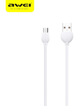 Awei Regular USB 2.0 to micro USB Cable Λευκό 1m (CL-61)