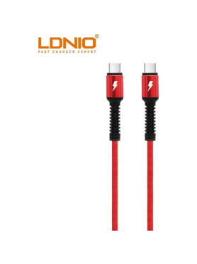 Ldnio LC91 Braided USB 2.0 Cable USB-C male - USB-C male Κόκκινο 1m