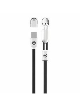 WK Flat USB 2.0 to micro USB Cable Μαύρο 1m (WDC-001)