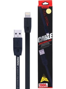 Remax Flat USB to Lightning Cable Μαύρο 2m (Full Speed)