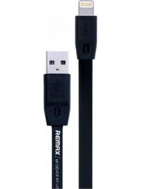 Remax Flat USB to Lightning Cable Μαύρο 2m (Full Speed)