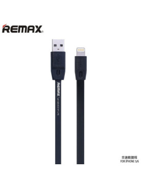 Remax Flat USB to Lightning Cable Μαύρο 2m (Full Speed)