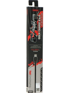 Remax Flat USB 2.0 to micro USB Cable Μαύρο 2m (Full Speed)