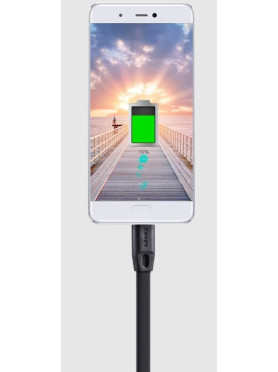 Remax Flat USB 2.0 to micro USB Cable Μαύρο 2m (Full Speed)