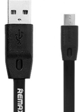 Remax Flat USB 2.0 to micro USB Cable Μαύρο 2m (Full Speed)