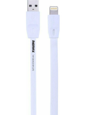 Remax RC-001 Flat USB 2.0 to micro USB Cable Λευκό 2m 1τμχ