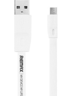 Remax RC-001 Flat USB 2.0 to micro USB Cable Λευκό 2m 1τμχ