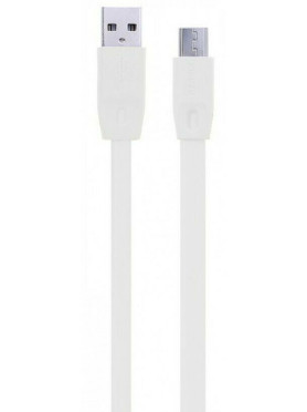 Remax RC-001 Flat USB 2.0 to micro USB Cable Λευκό 2m 1τμχ
