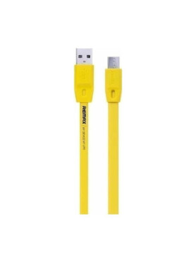 Remax Flat USB 2.0 to micro USB Cable Κίτρινο 2m (Full Speed)