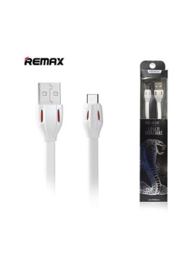 Remax RC-035a Flat USB 2.0 Cable USB-C male - USB-A Λευκό 1m