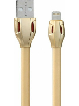 Remax Flat USB to Lightning Cable Χρυσό 1m (Laser)