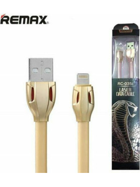 Remax Flat USB to Lightning Cable Χρυσό 1m (Laser)