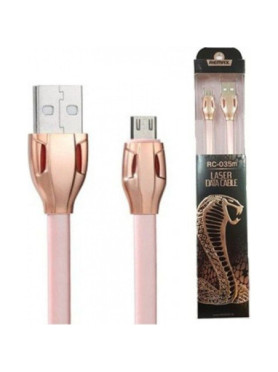 Remax Flat USB 2.0 to micro USB Cable Ροζ 1m (Laser)