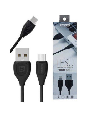 Remax Regular USB to Lightning Cable Μαύρο 1m (Lesu)
